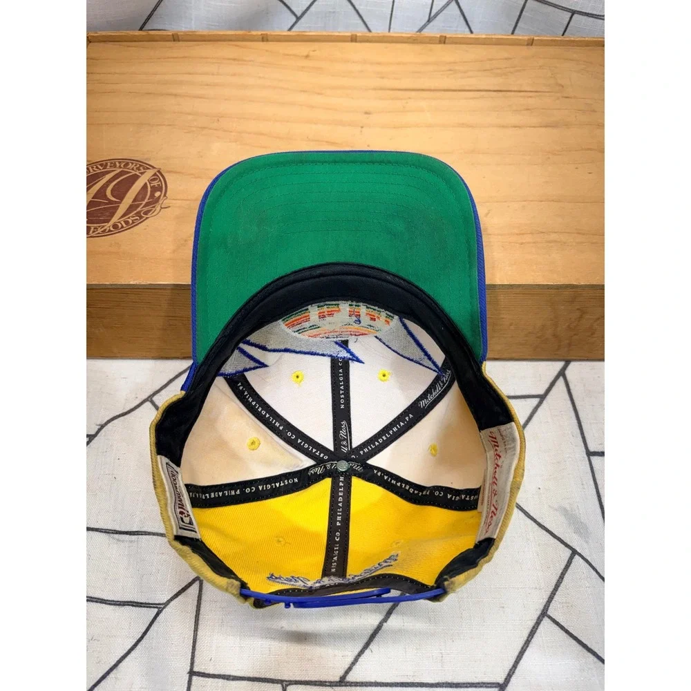 Mitchell & Ness Denver Nuggets‎ Snapback Hat Yellow Blue Rainbow Skyline NBA Cap